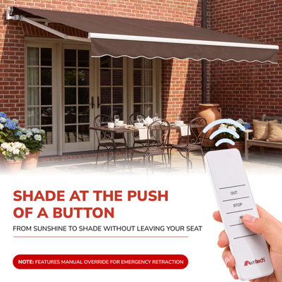 Awntech Maui Right Motorized Retractable Awning, 18' x 10', Gunmetal