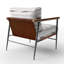 Chaise rembourrée moderne avec accoudoirs gris et blanc Pearl Lines