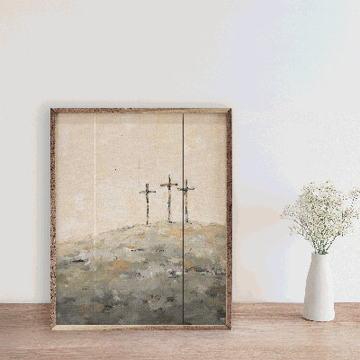 Trois croix sur une colline