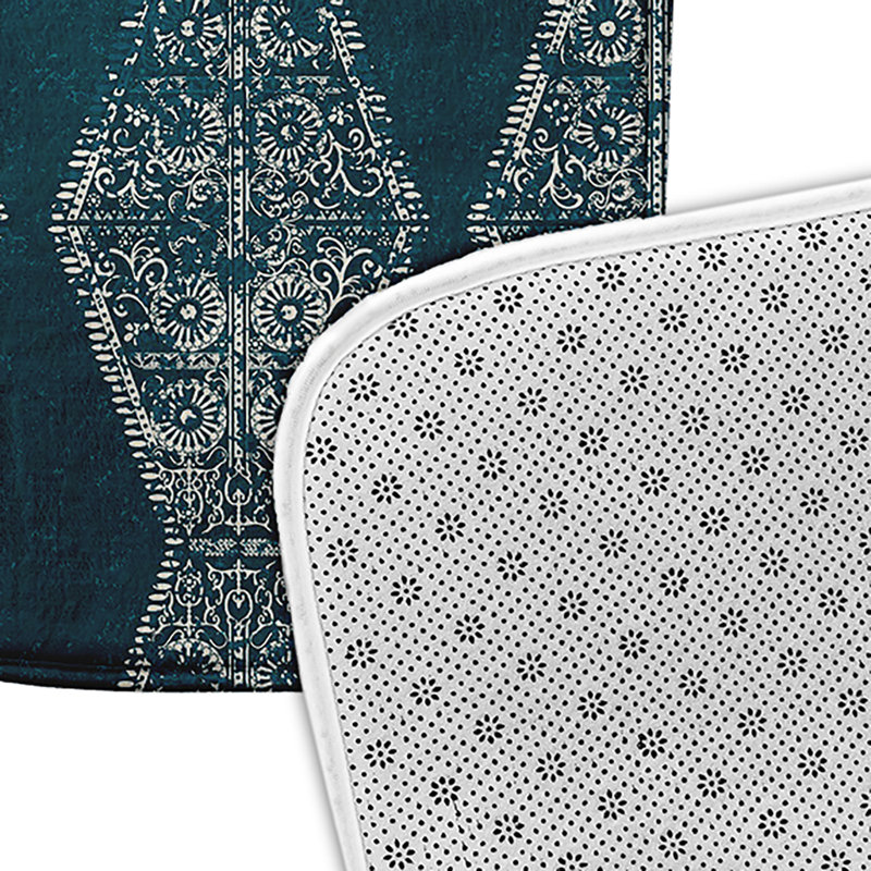 Tapis de bain HH Revival, L 17 po x L 24 po, Bleu