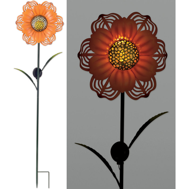 Piquet de jardin en métal Taegan, Orange