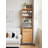 Solid Beech Pantry Cabinet with Sintered Stone Top, Slim & Tall Design