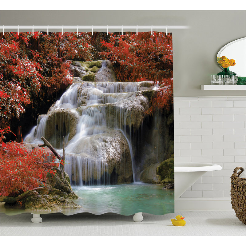 Floral Shower Curtain with Hooks Included, 69" W x 75" L
