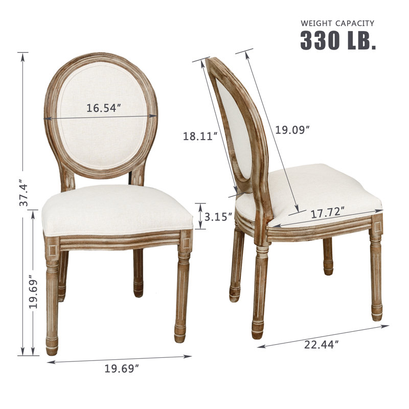Chaise d'appoint rembourrée King Louis, Beige