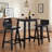24.5" Counter Height Bar Stools Set of 4 w/ Footrest Solid Rubber Wood Legs-5328761-5328763