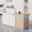 Bureau d'accueil moderne avec éclairage DEL et station de recharge, comptoir spacieux de 62,2 pouces pour bureau moderne.-1409256076-1555786566