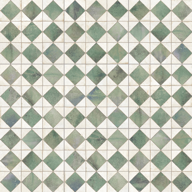 Kings Arles 13 In. X 13 In. Ceramic Floor And Wall Tile, Green/Beige