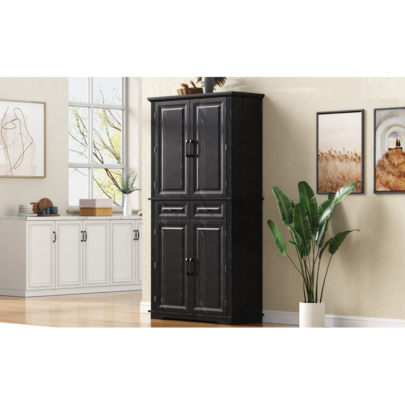 Armoire de cuisine haute avec organisateurs coulissants, Black