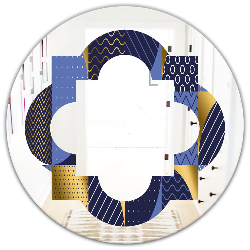 Miroir mural éclectique Quatrefoil Luxury Waves IV, H 23,6 po x l 23,6 po