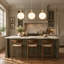 3 -Light Kitchen Island White Glass Pendant