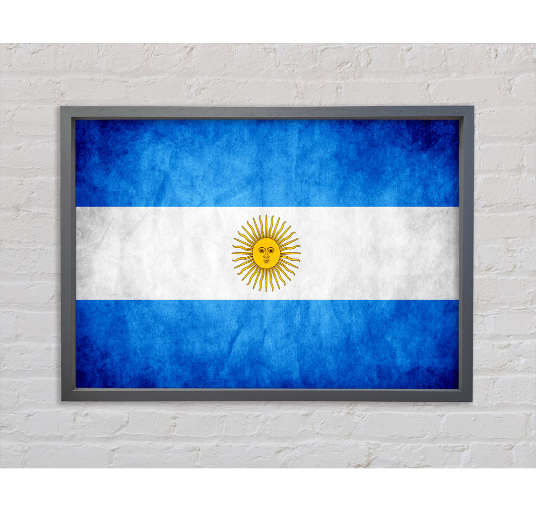 Argentinien Flagge - Einzelner Bilderrahmen Kunstdrucke auf Leinwand