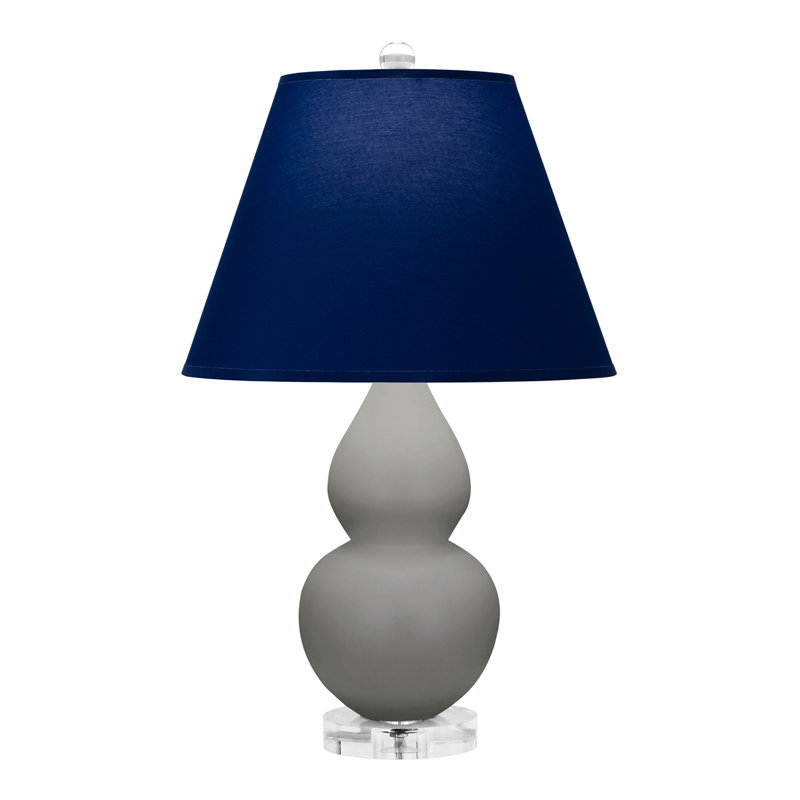 Petite lampe d'appoint à double gourde, Bleu marine/gris, Gris