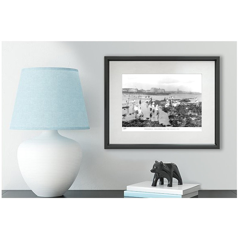Penzance, Children On The Beach 1927 - Single Picture Frame Print, 45cm H x 60cm W x 2.3cm D