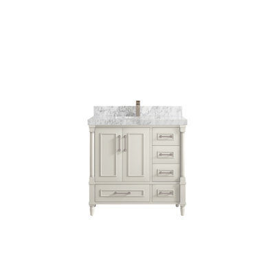 Aberdeen 36'' Single Bathroom Vanity with Marble Top