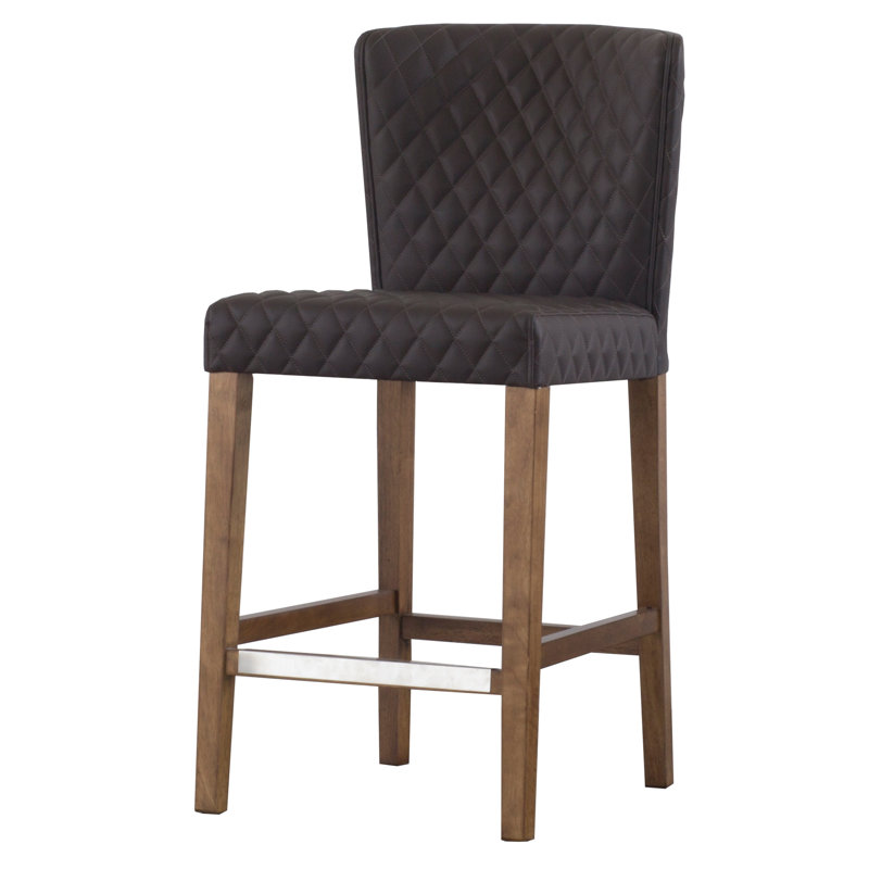 Vytis Upholstered Counter Stool, Danburry Cocoa Gray, Counter Stool (25.5" Seat Height)