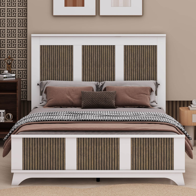 Lit plateforme en bois Farmhouse Modern, Full, White