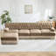 L 135 po, chameau, velours, style, jupe à pampille, salons, ergonomique, jupe à 4 sièges, chambre à coucher, espaces, modulaire