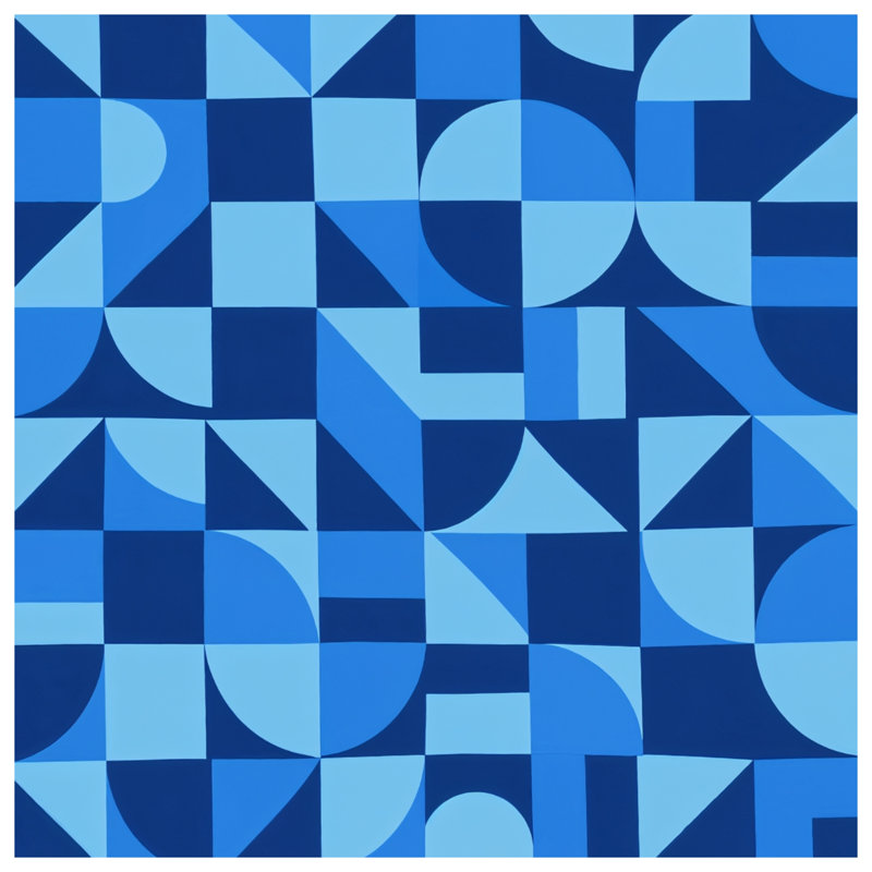 Blue Geometric Shapes Comforter, King
