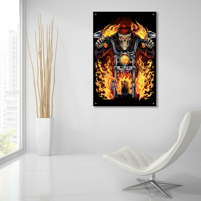 «Harley Design Art» par FlyLand Designs, art mural en verre acrylique, 24 po x 36 po