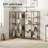 Corner Bookshelf, 5-Tier L-Shaped Bookcase, Industrial Open Display Shelf Tall Storage Organizer