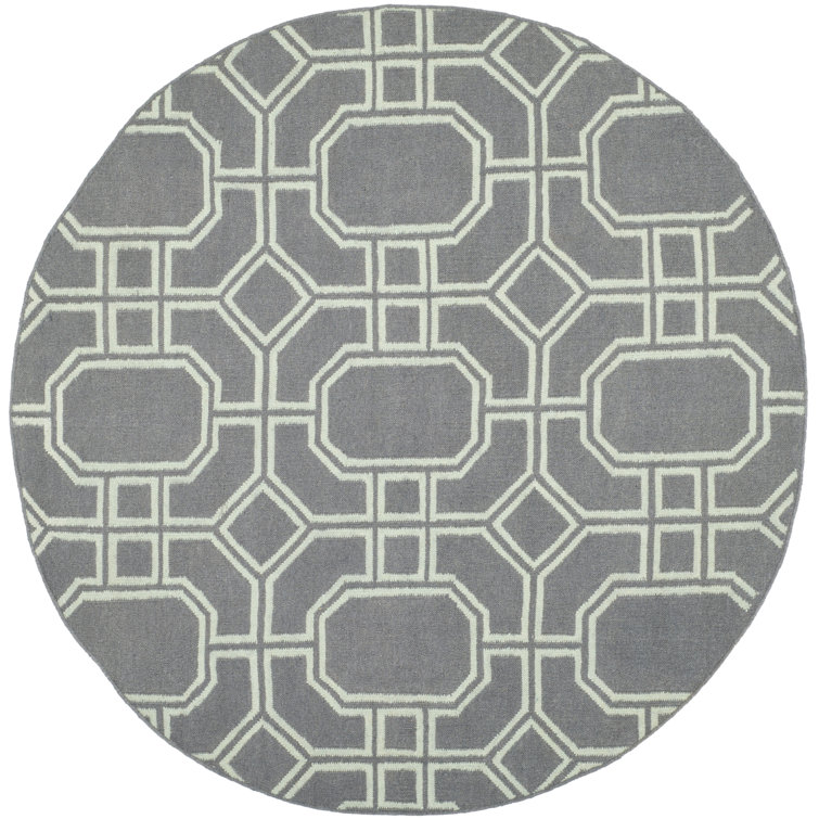 Rodgers Hand Woven Flat Weave Wool Geometric Rug