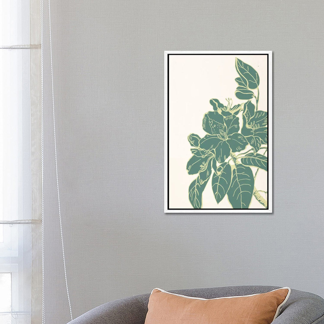 Flower & Leaves (Green) von 5by5collective - Galerie-verpackte Leinwand Giclée auf Leinwand