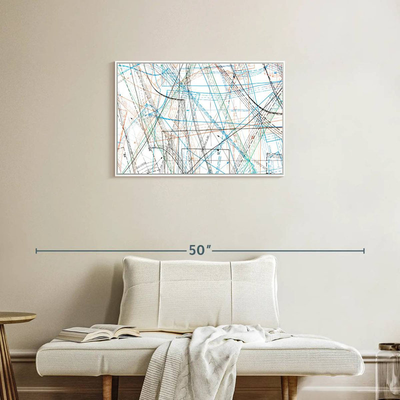 Motif de couture, Cadre flottant blanc, 31 po x 21 po