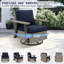 Ensemble de conversation d'extérieur 3 pièces avec chaises berçantes pivotantes en osier et table d'appoint-120539313