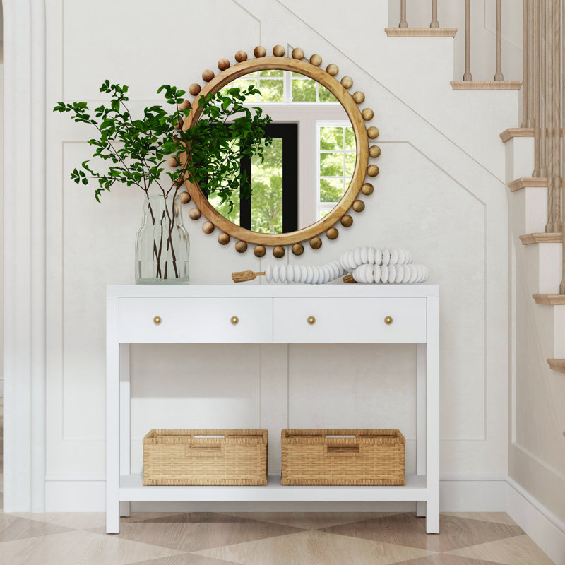 Nora 2 Drawer Console Table, Antique Taupe