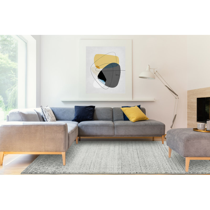 Persinger Machine Woven Grey Indoor Rug, Rectangle 120 x 170cm