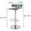 Tabouret réglable moderne avec siège pivotant à mouvement polyvalent gris et argent