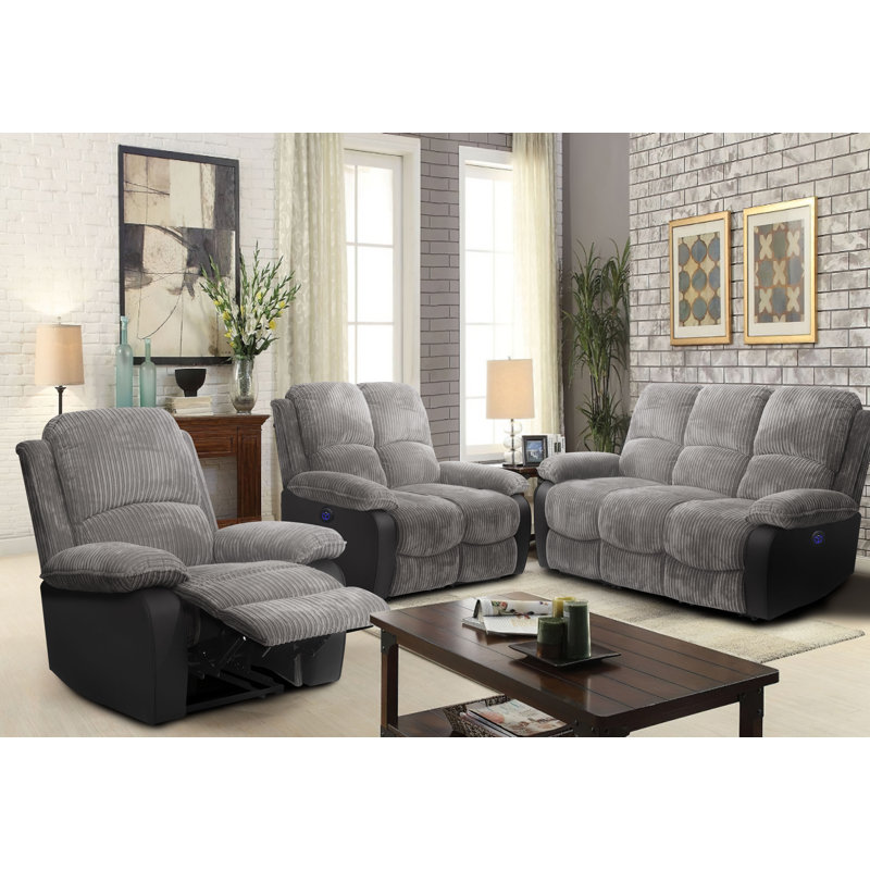 Nekeia 3 - Piece Living Room Set, Grey