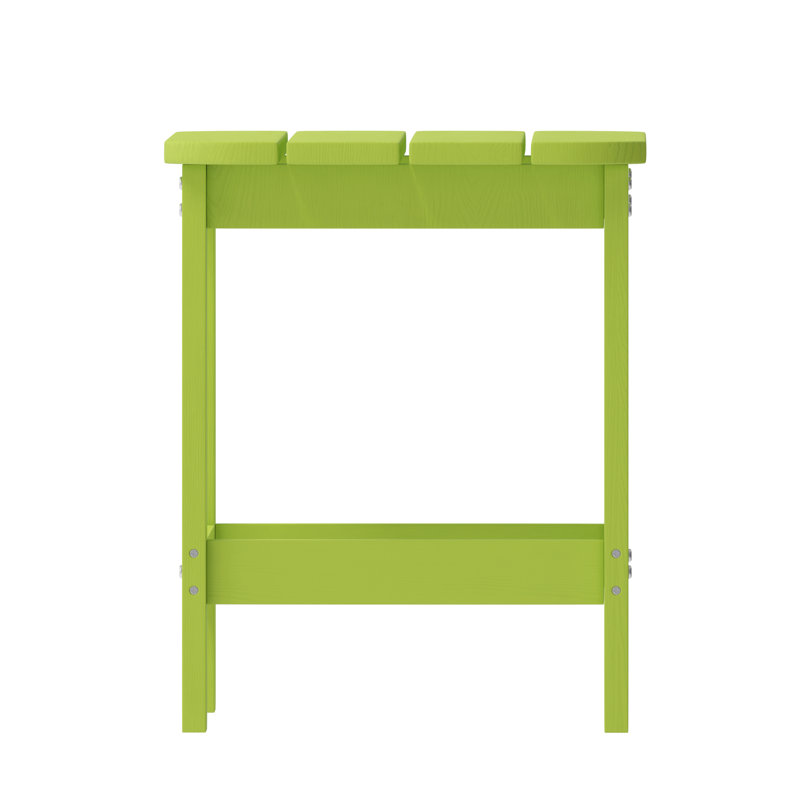 All-Weather Poly Resin Wood Adirondack Side Table, Lime