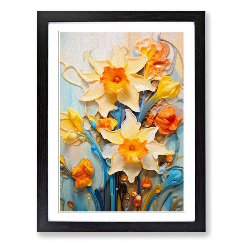 Single Picture Frame Print on Wood, 46cm H x 34cm W, Black Framed