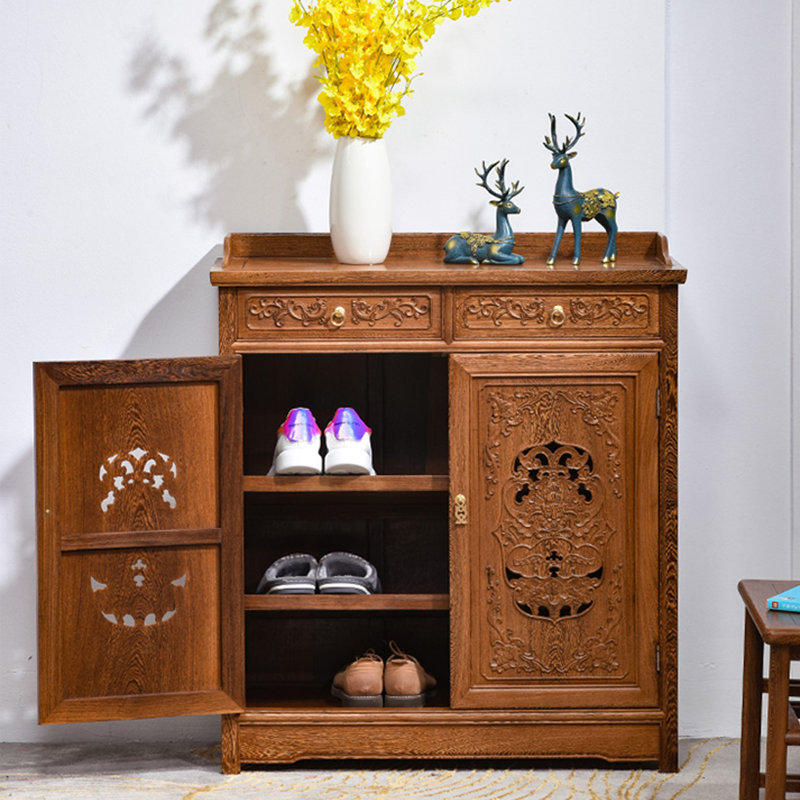 12 Pair Solid Wood Shoe Storage Cabinet