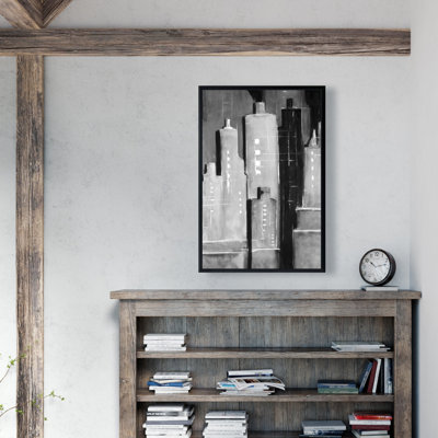 «Abstract Black and White Buildings» sur toile