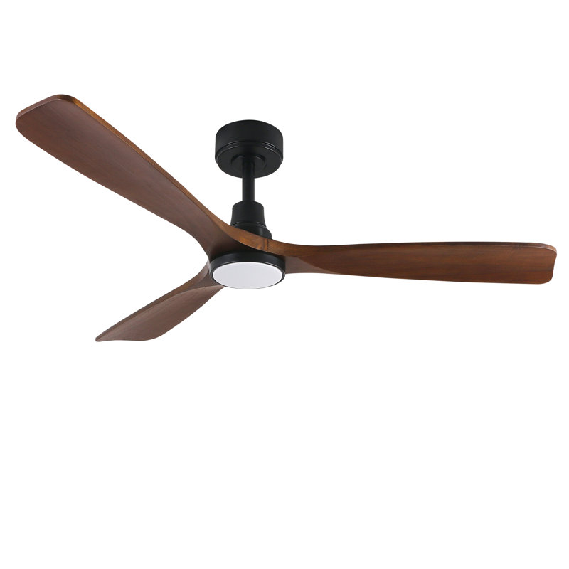  52-Inch Wi-Fi Indoor Ceiling Fan with LED Light, Remote Control, Walnut