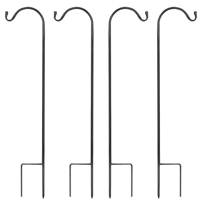 Crochets robustes pour bergers de jardin, crochets à hauteur réglable pour mangeoires d'oiseaux, crochets de paniers suspendus de 37 po de hauteur (4PK)