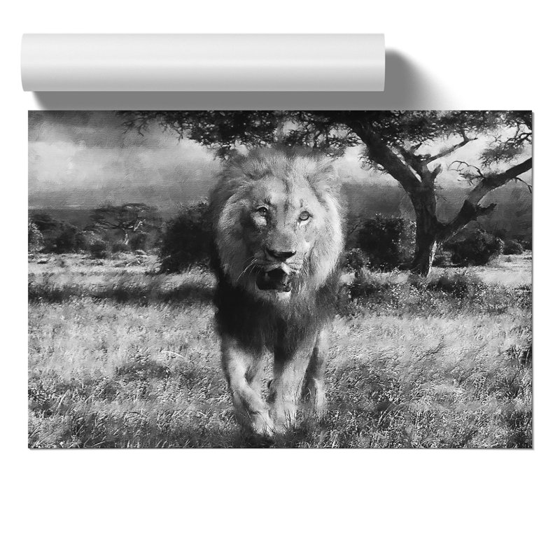 Lion Painting - Frameless Print, 21cm H x 30cm W x 0.1cm D