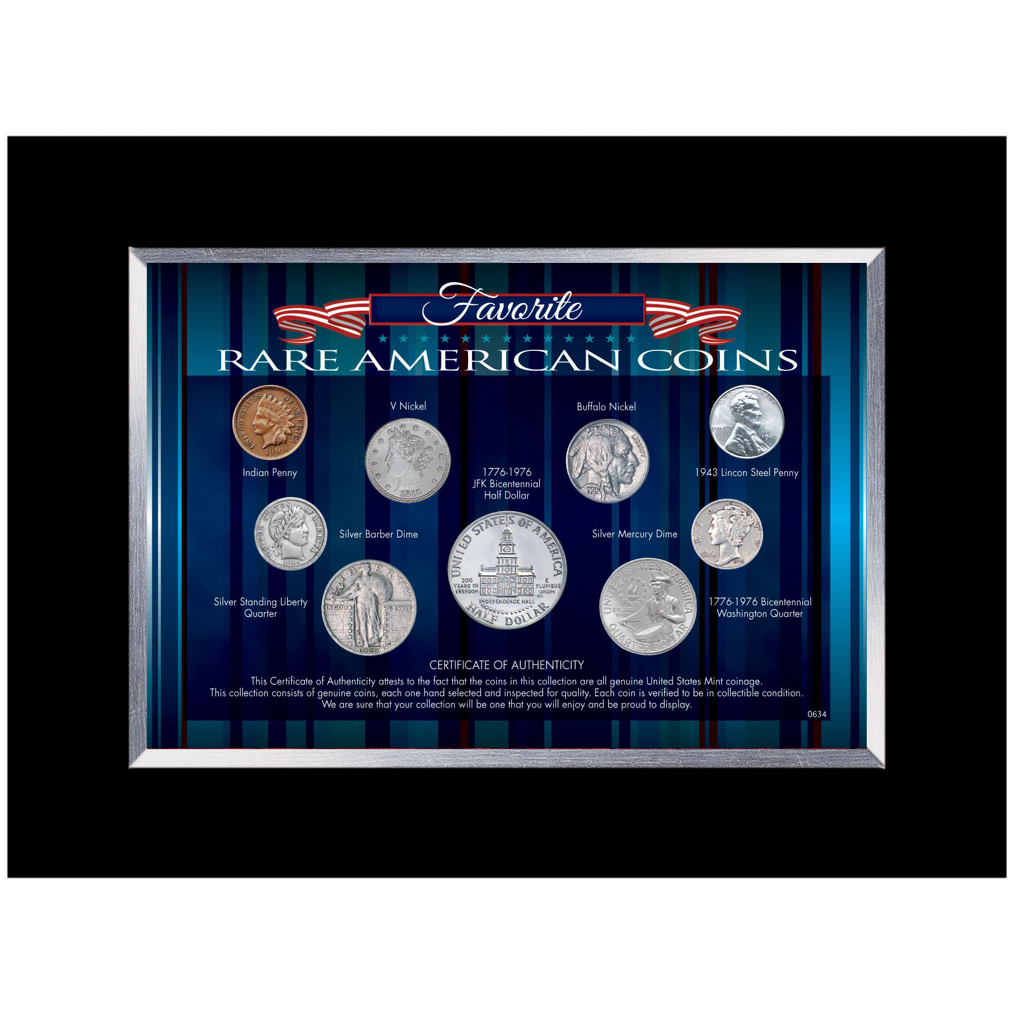  American Coin Treasures 1800's Rare Penny and Nickel Genuine  United States Coin Collection in Sonically Sealed Acrylic : Collectibles &  Fine Art