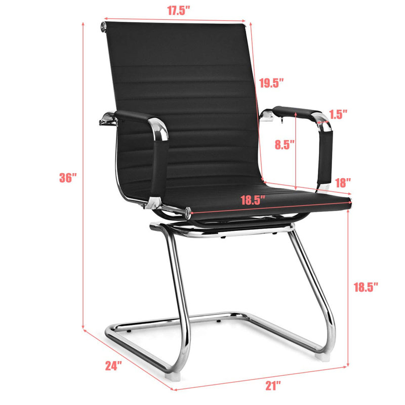 Chaise de salle d'attente empilable en cuir avec structure en métal