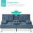 Dockie 65.25'' Linen Upholstered Convertible Sofa