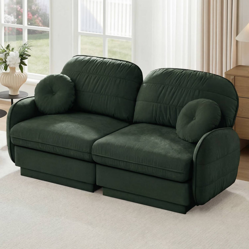 Canapé en chenille Cloud, H 37,4 po x l 73,2 po x P 33,4 po, Vert