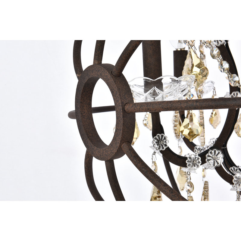 Svante 5 - Light Dimmable Globe Chandelier, Dark Bronze, Golden Teak (Smoky)