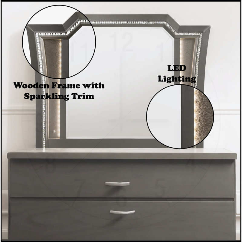 Kaitlyn  Mirror W/Led, Silver Gray