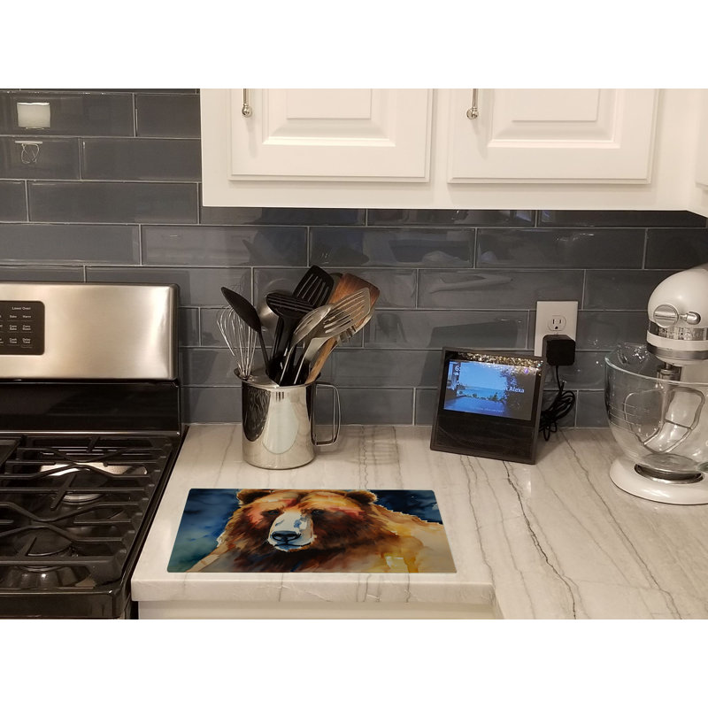 Kodiak Bear Glass Cutting Board Large