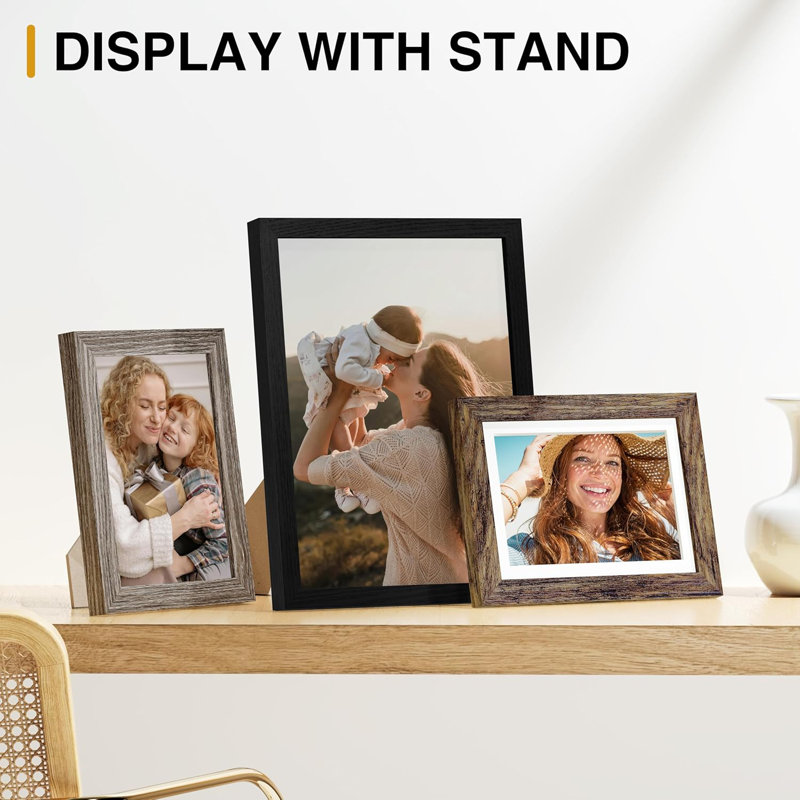 15 Pack Collage Picture Frames, Multi-Size Gallery Frames for Wall & Tabletop, Black Brown Dark Grey