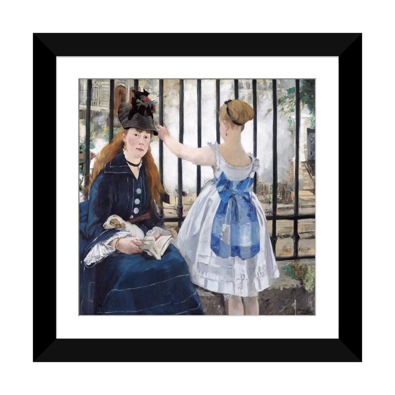 « the ferroviaire », reproduction d’art sur toile tendue Edouard Manet, H 24 po x l 24 po x P 1 po, Papier d'art encadré noir