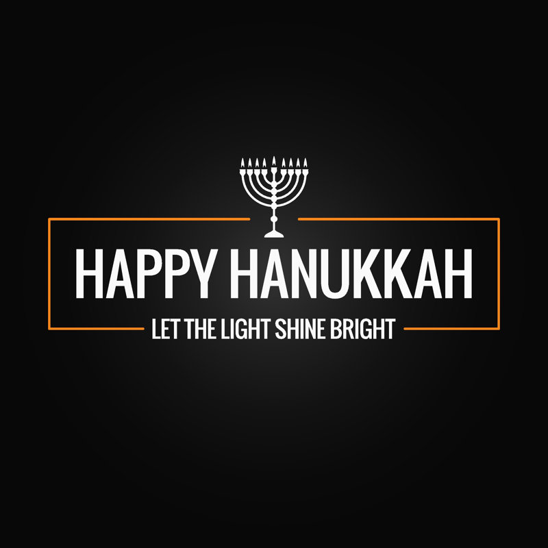 Happy Hanukkah Sign by Benidio - Wrapped Canvas Print, 51cm H x 51cm W