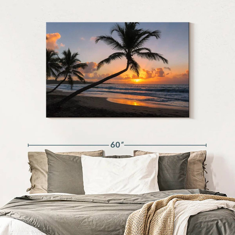 Coucher de soleil sur l'île tropicale Gillard, H 32 po x l 48 po